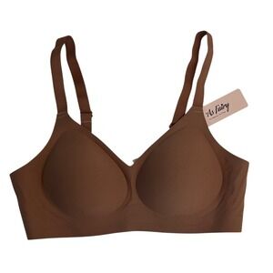 NEW As Fairy Seamless Wireless Comfort Bra Brown Size 36B Brown